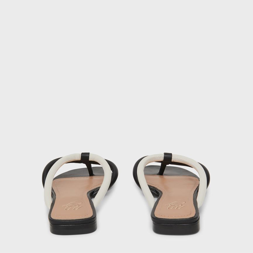 Women's Mansur Gavriel Filo Flip Flops Black / White | AU 159MLH